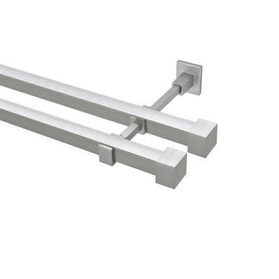 Garnýž kovová hranatá dvouřadá 20x20mm Klasik satina