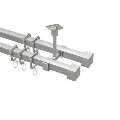 Garnýž kovová hranatá dvouřadá 20x20mm Klasik satina