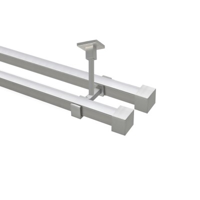 Garnýž kovová hranatá dvouřadá 20x20mm Klasik satina