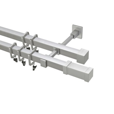 Garnýž kovová hranatá dvouřadá 20x20mm Zanotti satina