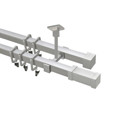 Garnýž kovová hranatá dvouřadá 20x20mm Zanotti satina