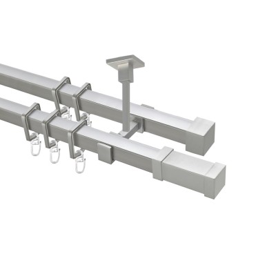 Garnýž kovová hranatá dvouřadá 20x20mm Zanotti satina
