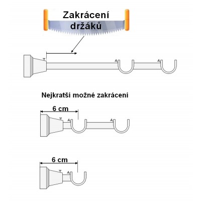 Zakrácení držáků dle přání zákazníka 1ks