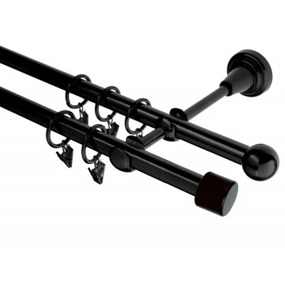 Garnýž kovová dvouřadá 16mm Pullo černá