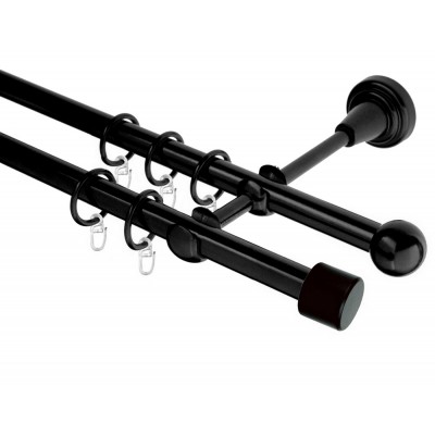 Garnýž kovová dvouřadá 16mm Pullo černá