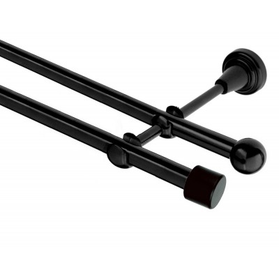 Garnýž kovová dvouřadá 16mm Pullo černá