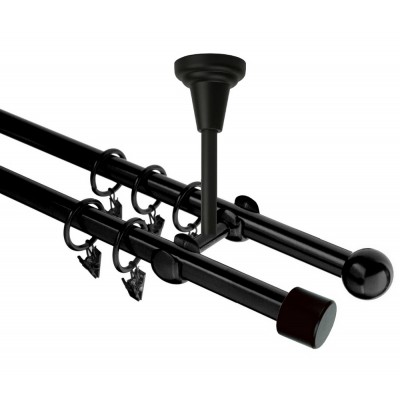 Garnýž kovová dvouřadá 16mm Pullo černá