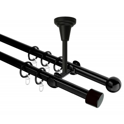 Garnýž kovová dvouřadá 16mm Pullo černá