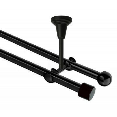 Garnýž kovová dvouřadá 16mm Pullo černá